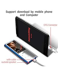 MYMAHDI Reproductor de MP3 con Bluetooth 4.2, Botones táctiles con pantalla de 2.4 pulgadas, Reproductor de audio digital portátil sin pérdida de 16 GB con radio FM, Grabadora de voz, Admite hasta 128 GB, Azul