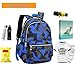 Macbag School Backpack Bookbag Durable Camping Backpack for Boys and Girls (Camouflage Blue 2)