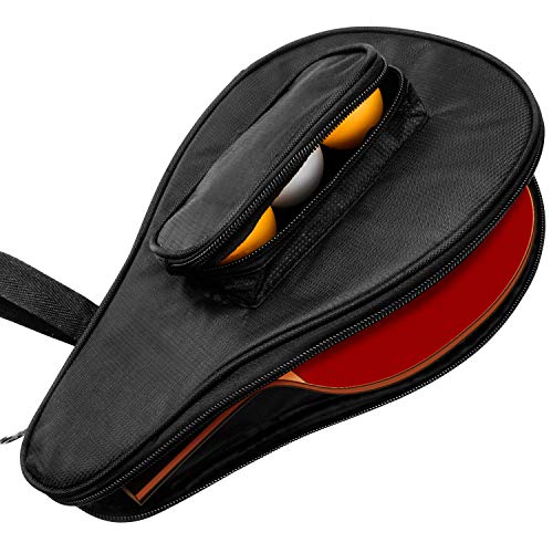 SelfTek Table Tennis Bat Bag Waterproof Ping Pong Paddle Bat Pouch with Ball Case
