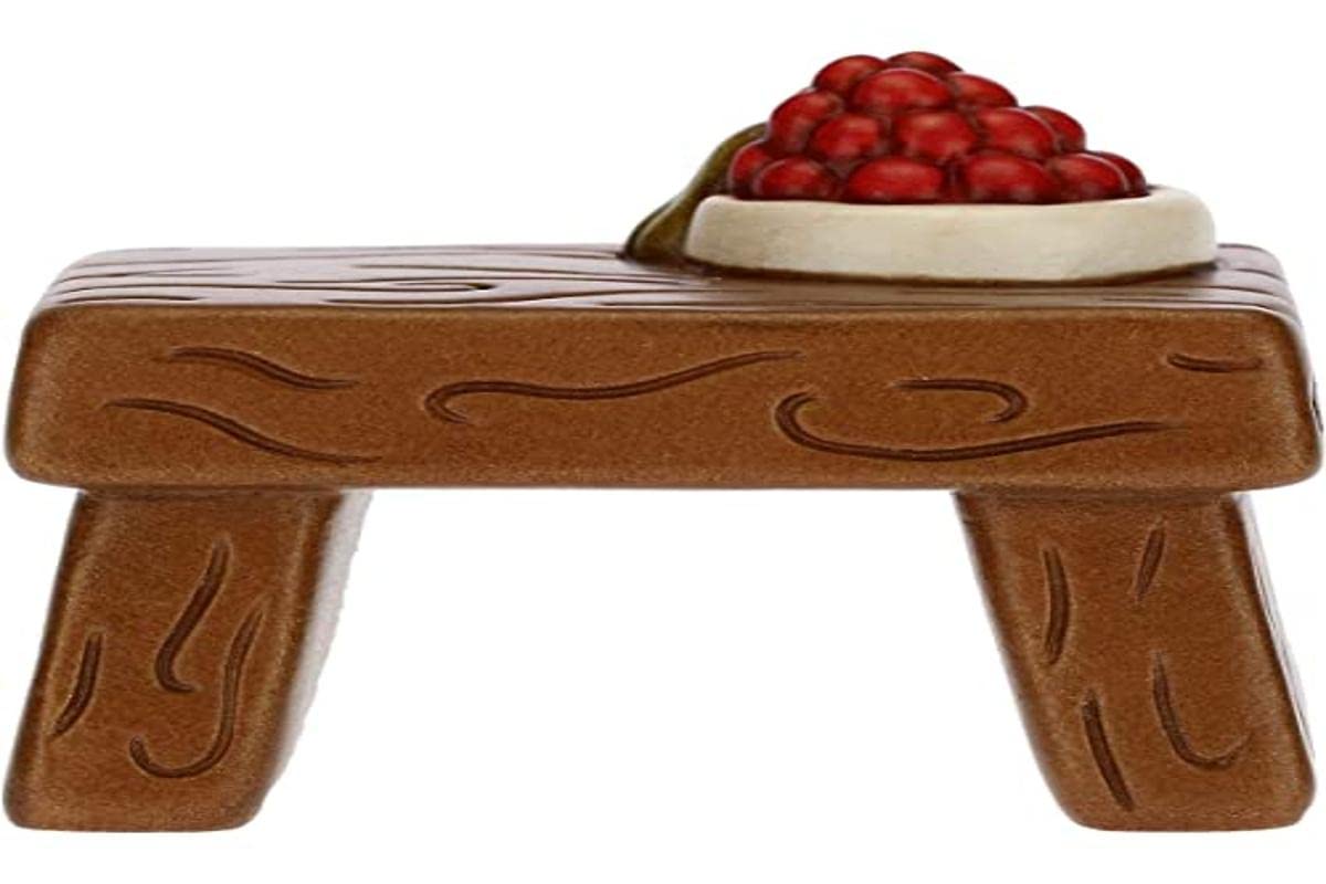 THUN - Nativity Table with Fruit Figurine - Christmas Home Decorations - Classic Nativity Line - Ceramic - 6.2 x 4.2 x 5.5 h cm