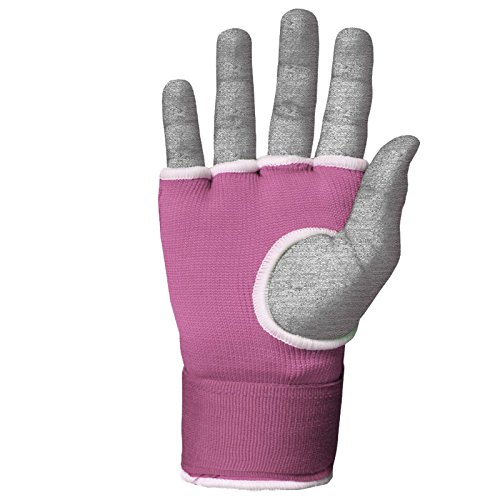 Farabi Kids Hybrid Boxing Inner Gloves Punching Boxing MMA Muay Thai Gym Workout hand wraps Gel inner gloves fingerless gloves bandages mitts hand protector. (Junior, Pink)
