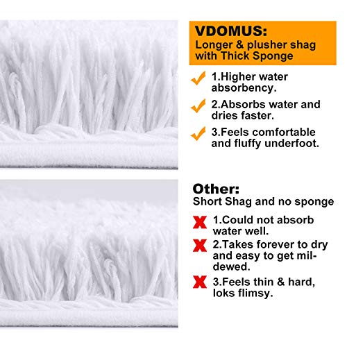 SHEEPPING 20" X 32"Shaggy Bath Rug, Door Mat, Efficient Water Absorption, Thick, Anti-Slip and Plush Bath Mat for Bathroom, Living Room and Laundry Room(White)