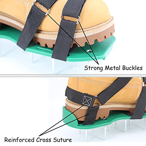 Lawn Scarifier Shoes, Aerator Sandals With Spikes And Hook Closures To Effectively Aerate The Ground Of The Lawn Aerator Universal Size Aerator For Garden Patio Without Installation