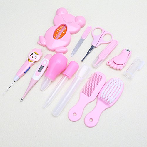 Lvyuanda Safe 13pcs/Set Newborn Baby Kids Kids Baby Accessories Nursery Care Kit Baby Healthcare and Grooming Kit with Nail Hair Health Care, Thermometer Grooming Brush Kit