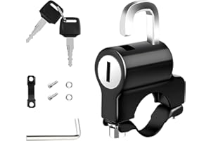 LSKASELUE Motorcycle Helmet Lock, Anti-Theft Helmet Safety Lock Set with Wrench & 2 Keys, 22mm-24mm Waterproof Metal Security