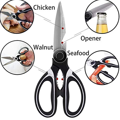 QELEG Kitchen Vegetable Chopper with Scissors, Pro Mandoline Slicer with Container, 8 in 1 onion chopper slicer dicer for Carrots, Cabbage, Potato, Garlic, Tomato, Fruit, Salad