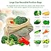 Maperkit Reusable Mesh Produce Bags Grocery Reusable 10 Pack - Netzero Reusable Produce Bags Washable with Drawstring - Biodegradable Organic Cotton Mesh Bags for Vegetables and Storage