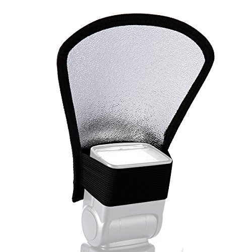pangshi Flash Diffuser Reflector Two-Sides Silver/White Bounce for Speedlite Nikon SB-600, SB-800, SB-900, Canon 380EX 430EX 550EX 580EX Vivita Flash Sunpack Nissin Sigma Sony Pentax Olympus Yongnuo