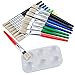 Shappy 16 Pieces Large Flat and Round Children's Paint Brushes with Painting Tray, Assorted Color