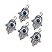 MEIBEADS 20pcs/Bag 13 * 19mm Hamsa Evil Eye Bead for Snake Chain Charm for Bracelet jewelay Making(Blue and Silver)