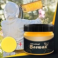 Riforla Home Traditional Beeswax Polish for Wood & Furniture Natural Beewax Wood Wax Preservative Conditioner Protectant Home Cleaning (85g) (1PC + Sponge)