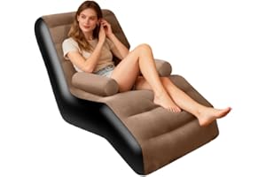 Air Sofa, Waterproof Flocked Surface Inflatable Lounge Chair Indoor, Blow Up Couch for Adults with Armrest, Portable Inflatab