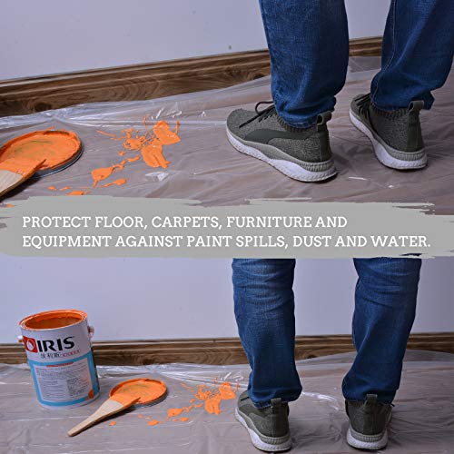 1 Mil Heavy Duty Painting Plastic sheeting Drop Cloths, Waterproof
