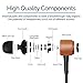 Divine Music 4 U Noise Cancelling Wood In-Ear Headphones-Earphones for Women & Men Provide Crystal Clear Stereo Sound,High Bass w/Inline Microphone & Controls, 2 Cords (Brown and Black)
