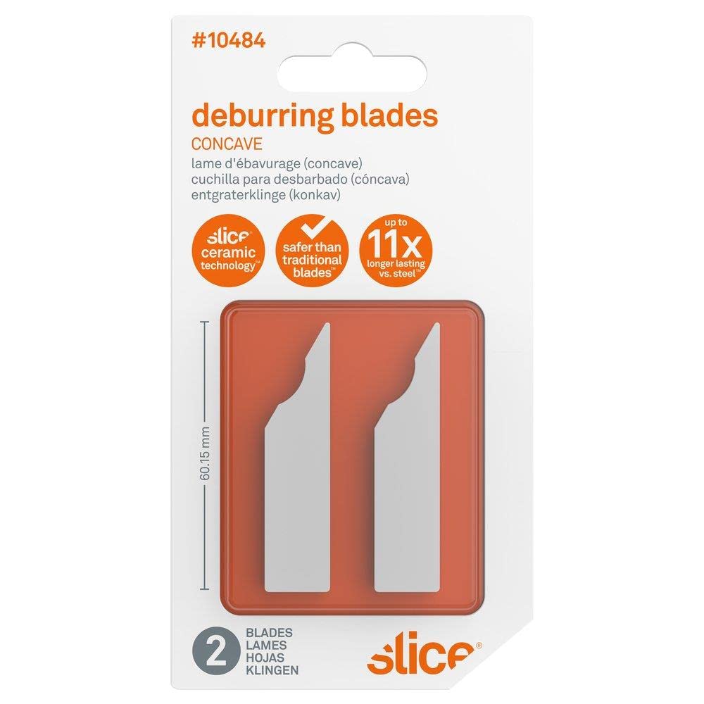 Slice 10484 Replacement Deburring Blades (Concave), Pack of 2, Ideal For Deburring Sheet Metal Edges, Injection-Moulded Plastics, & 3D-Printed Prototypes