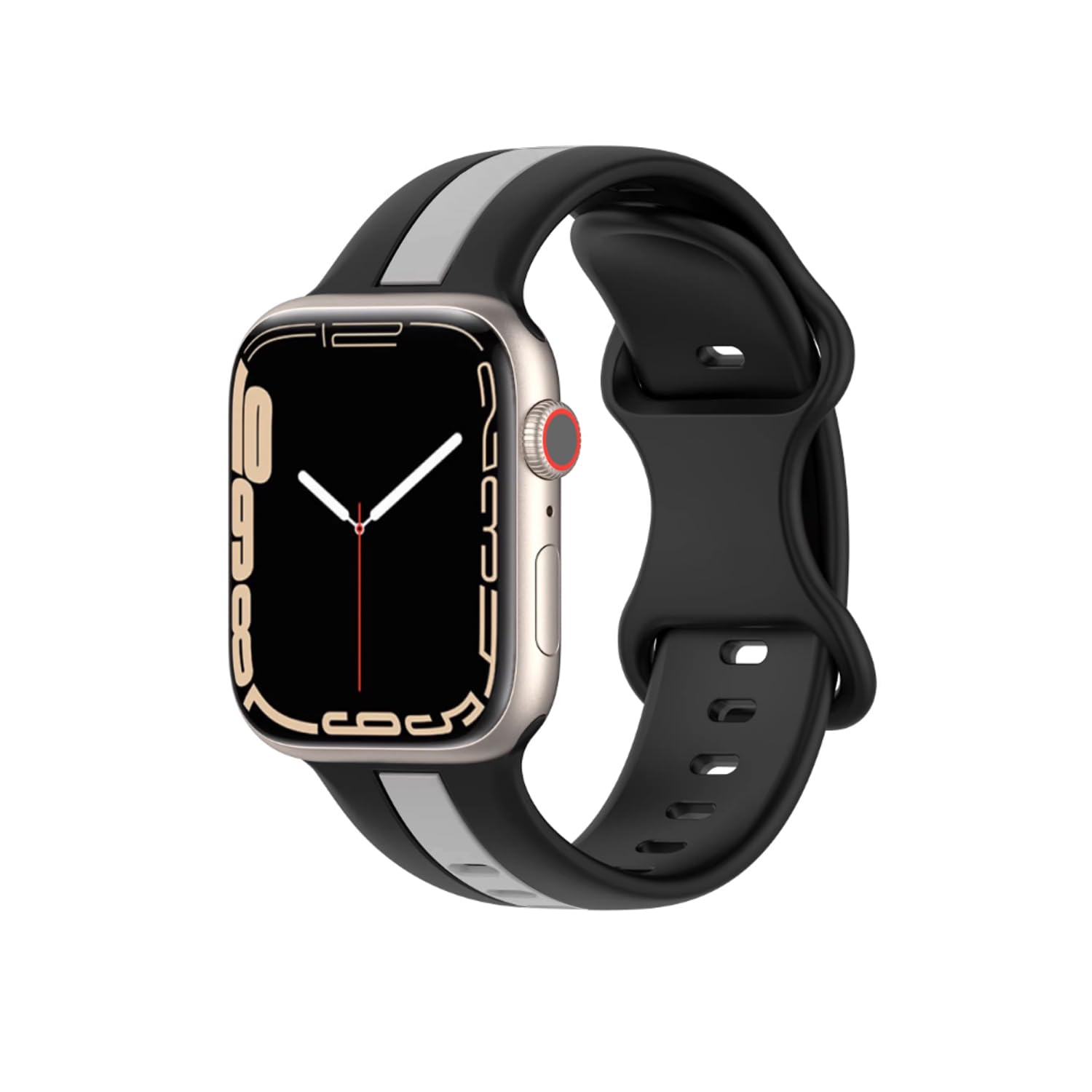 RADISOPH 1 PACK Watch Strap with Double-Color Design Compatible with Apple Watch Strap 42mm 44mm 45mm 49MM,Soft Silicone Strap Replacement Wristbands for iWatch Series 8 7 6 5 4 3 SE Ultra
