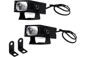 Motorcycle LED Headlight Grille Light White Yellow Dual Color Lens High Low Beam