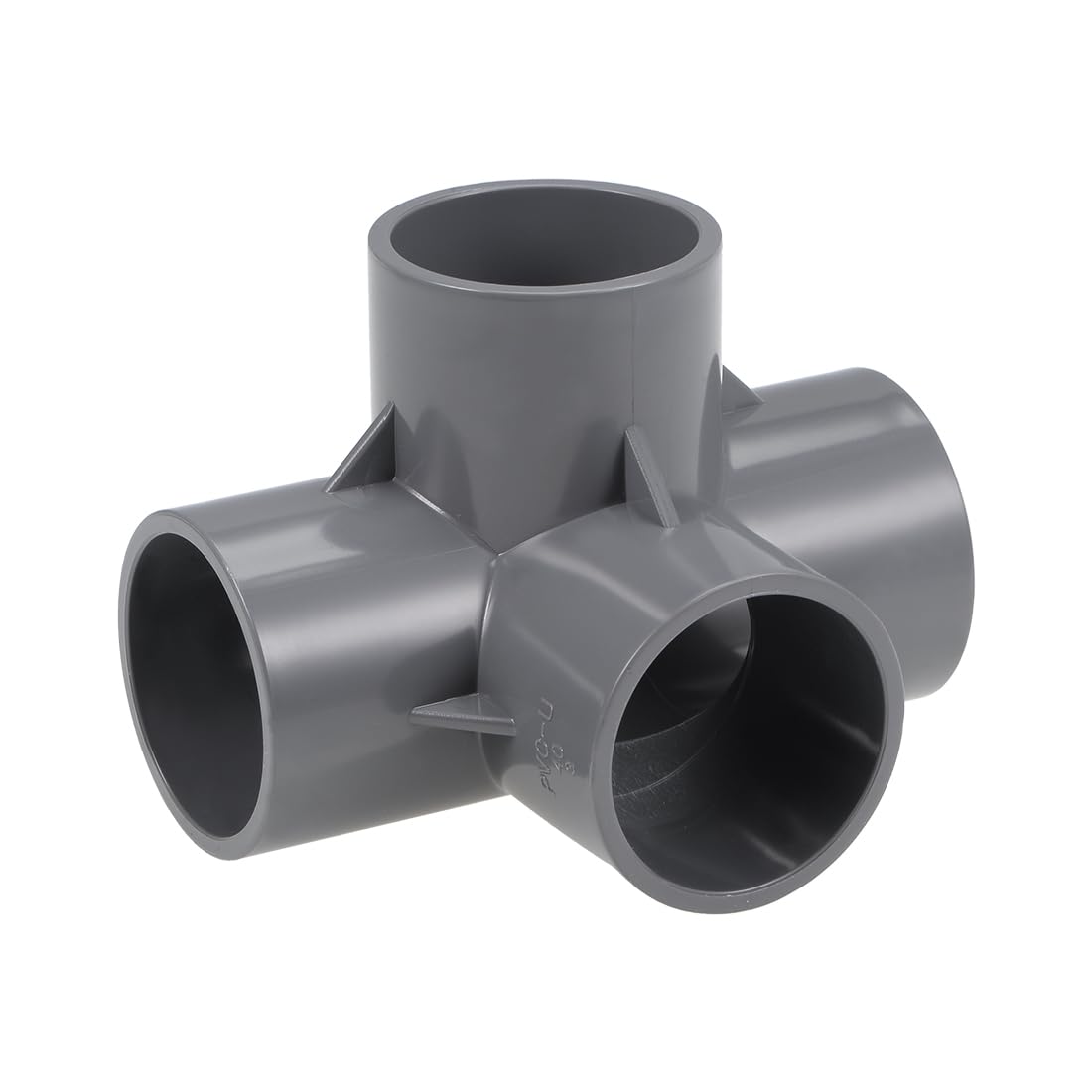 sourcing map 4-Way Elbow PVC Pipe Fitting Furniture Grade 40mm Size Tee Corner Fittings Gray