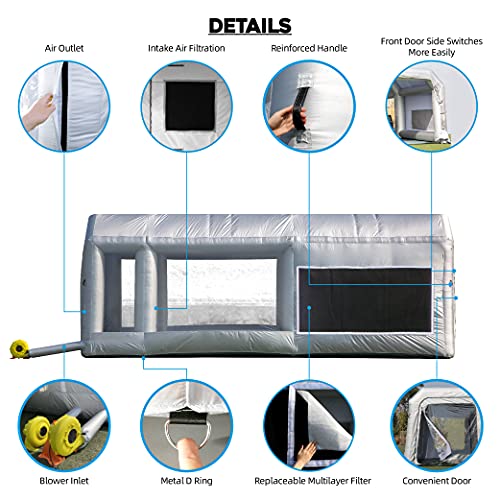 OZIS 28X15X10Ft Inflatable Spray Paint Booth with HighPower (950W+750W