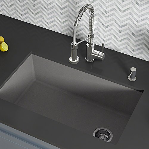 Kraus Forteza 32â€ Undermount Single Bowl Granite Kitchen Sink (Grey)