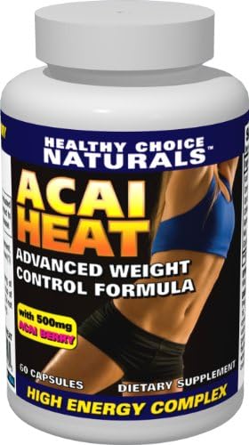 Acai Heat Weight Management Complex with Green Tea–Lose Unwanted Weight & Boost Energy Levels–60 Capsules