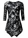 DJT Women's Color Block Handkerchief Hem Short Sleeve Tunic Tops X-Large Black