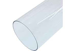Piutouyar Round Clear Rigid Tubing Pipe,3 Inch (76 mm) ID x 3.15 Inch (80 mm) OD x 12 Inch (305 mm) Length Rigid Tubing Plastic Polycarbonate Tube