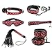 Bed Restraints for Sex,SAMMOR 6 Pcs BDSM Toys Leather Bondage Kit Sets for Couple-S&M Sex Bandage System for Beginner(Red)