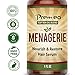 Strengthening Hair Serum For Frizzy Hair | Menagerie Anti Frizz Hair Shine Smoothing Serum | Stimulate Growth & De-Frizz Hair | Nourishing Vitamins, Antioxidants & 10 Organic Essential Oils | 4oz
