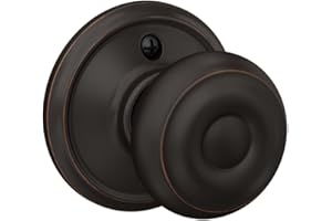 Schlage F170 GEO 716 Georgian Door Knob, One Sided Non-Turning Dummy Door Handle, Aged Bronze