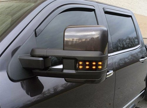 ModifyStreet Power Side Towing Mirrors with Smoke Lens Turn Signal and Heated Defrost and Clearance Light for 03-06 Chevy Silverado Avalanche Tahoe Yukon/XL/Denali Suburban or GMC Sierra - 1 Pair