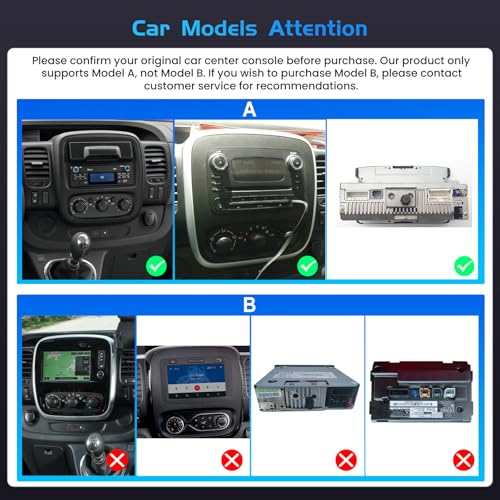 Inefala 4+128G 9'' Android 15 Car Radio for Renault Trafic 3/Opel Vivaro B | Radio with Wireless Carplay and Android Auto Link Mirror Radio FM/RDS GPS WIFI BT SWC
