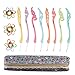 NABLUE 8pcs Colorful Crochet Hooks Set,Retro Crochet Hooks Knitting Needles Set,Ergonomic Grip Handle with Case