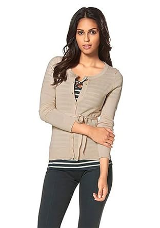 CHILLYTIME Damen Strickjacke Feinstrick Cardigan mit Gürtel