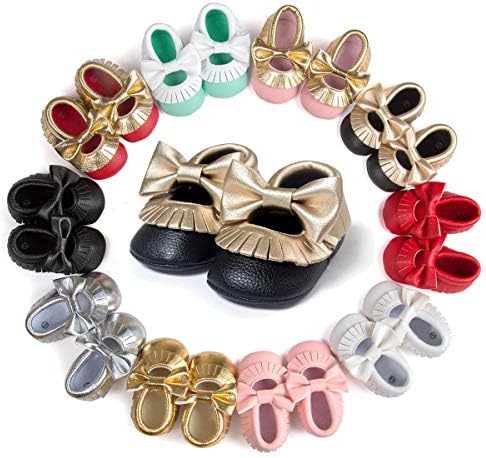 Infant Toddler Baby Girls Soft Sole Tassel Bowknot Moccasins Crib First Walker Shoes
