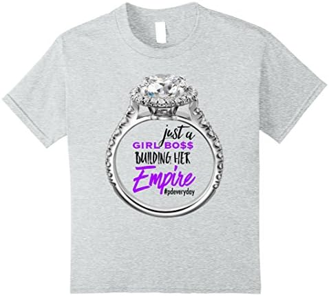 unisex-child Just a Girl Boss Building Her Empire Diamond Ring Black Font 8 Heather Grey