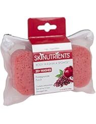 Spongeables Skinutrients Body Wash in a Sponge, Pomegranate Punch, With Bonus Travel Bag, 20+ Washes, Pack of 3