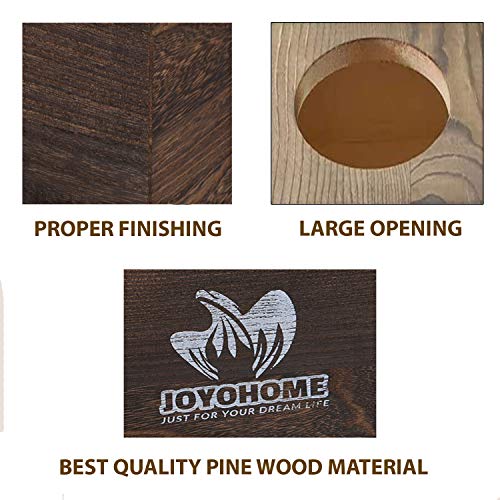 JOYOHOME Wooden Tissue Box Cover with Slide-Out Bottom Panel Square Farmhouse Tissue Box Holders Decorative Facial tissues Cube Box Holder for Bathroom, Bedroom, Dinner Table, Office