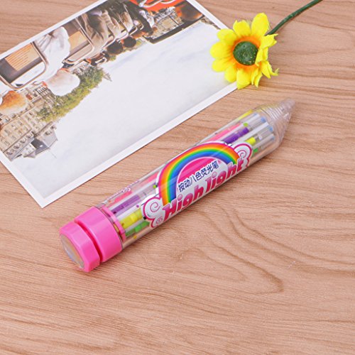 Aixia 8 Colors Replaced Highlighter Cute Cartoon Paint Marker Flashing Pen Press Type (2)