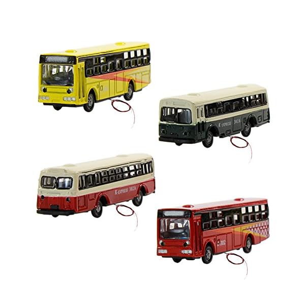 Evemodel 4 STK. Reise Busse Modell Auto mit Beleuchtung Spur N 12V NEU EBS15002-4-EU