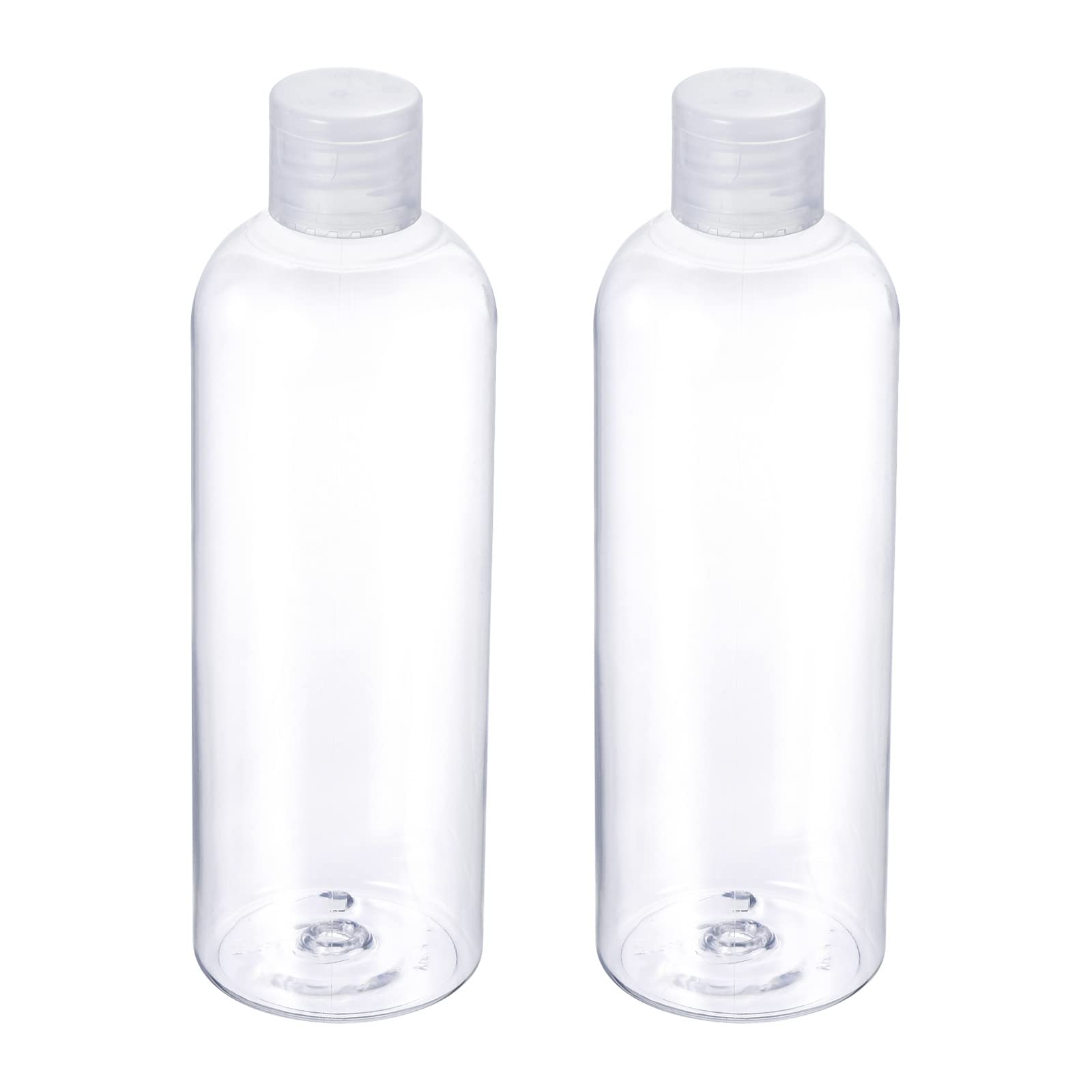 PATIKIL 300ml Squeeze Bottles, 2 Pack Refillable Dispensing Bottles Plastic with Flip Cap for Travel Household, Clear