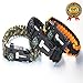Premium Paracord Bracelet-Set of 3-Outdoor Emergency Paracord Survival Bracelet 5 in 1 With Compass,Flint Fire Starter,Emergency Scraper/Knife,Whistle,Rescue Rope-Perfect for Camping,Hiking,Trekking