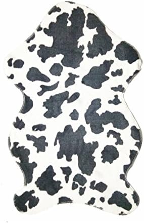 Gracefur Faux Fur Rug Chic Style Cow Leopard Printed Decorative Area Rug Silky Soft Throw Rug Fits Perfectly in Living Room / Bed Room or as a Couch Decor White