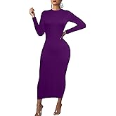Women's Long Sleeve Bodycon Dress - Maxi Casual Fall Club Party Long Tight Pencil Dresses