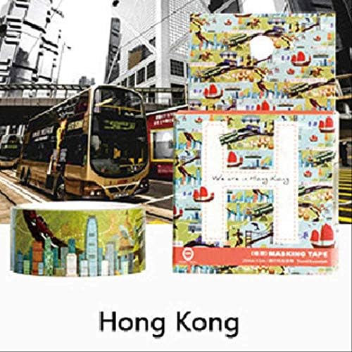 YMKCBB Washi Tape 2Cm*5M City Landscape Washi Tape Diy Decoration Scrapbooking Planner Masking Tape Adhesive Tape Label Sticker Stationery