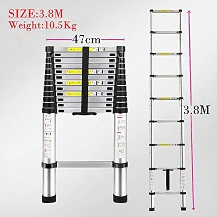 HOME BUY Aluminium Alloy Folding Step Ladder Portable and Compact Telescopic Ladder, Folding Step Ladder for Household and Outdoor Purpose
