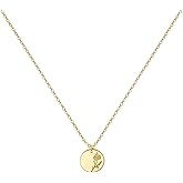 Birthday Flower Necklace for Women 14K Gold Plated Birth Month Floral Pendent Necklace