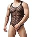 YUFEIDA Sexy Men's Jumpsuit Black Bodysuit Transparent Briefs Underwear (XL)