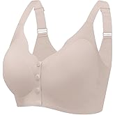 HiMONE Front Closure Wireless Bras for Women Full Coverage No Underwire Comfort Lift Bra with Wide Straps
