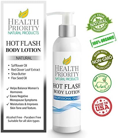 Natural & Organic Menopause & Hot Flash Body Lotion. Get Relief From Flashes & Support For Night Sweats. Kit Safe to use with Supplements & Vitamins. One a Day for Moisturizing...